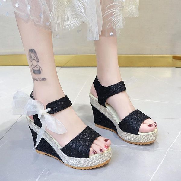 sandals women bowknot design platform wedge female casual high increas shoes ladies fashion ankle strap open toe, Black
sandals women bowknot design platform wedge female casual high increas shoes ladies fashion ankle strap open toe, Black