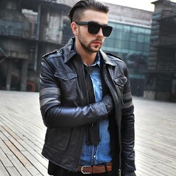 men's leather & faux mens cow genuine jackets coats motorcycle real cowhide vintage retro brand autumn winter men slim fit outerwear ma, Black
men's leather & faux mens cow genuine jackets coats motorcycle real cowhide vintage retro brand autumn winter men slim fit outerwear ma, Black