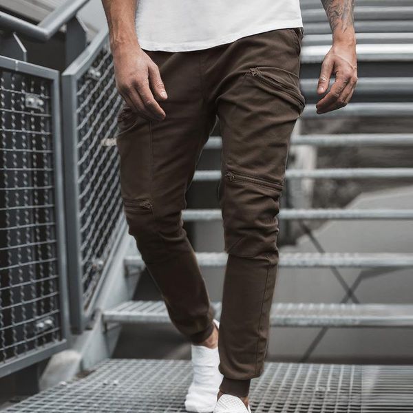 men's pants jogger sweatpants track men slim fit workout trousers male multi-pocket casual skinny zipper design sportswear, Black
men's pants jogger sweatpants track men slim fit workout trousers male multi-pocket casual skinny zipper design sportswear, Black