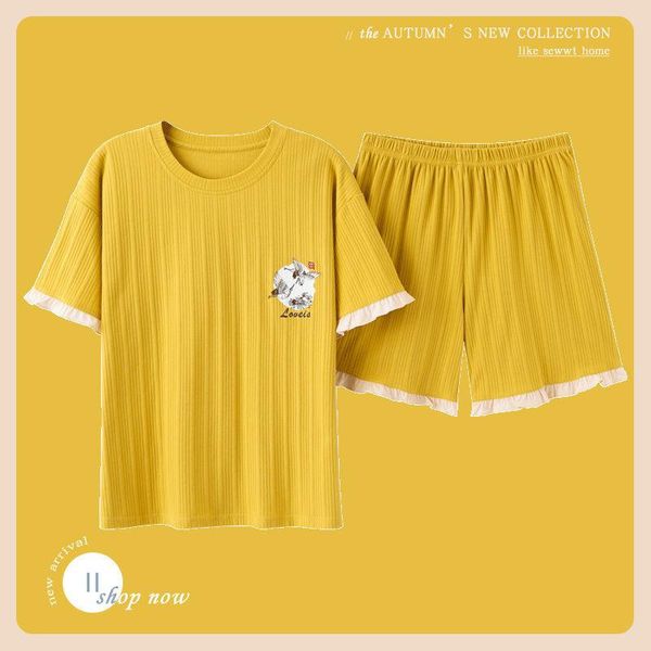 women's sleepwear 2021 pajamas summer cotton short sleeve shorts 2-piece student oversize loose fitting home clothes can be worn out, Black;red
women's sleepwear 2021 pajamas summer cotton short sleeve shorts 2-piece student oversize loose fitting home clothes can be worn out, Black;red