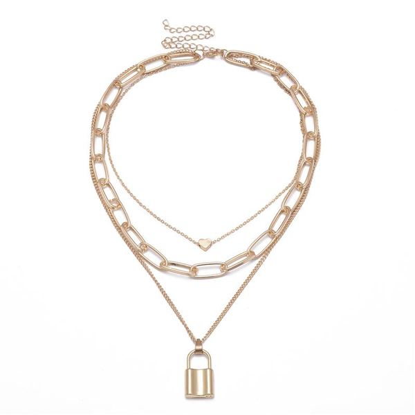 chains european and american exaggerated thick chain hip-hop retro multi-layer geometric lock-shaped love necklace ladys 2021, Silver
chains european and american exaggerated thick chain hip-hop retro multi-layer geometric lock-shaped love necklace ladys 2021, Silver