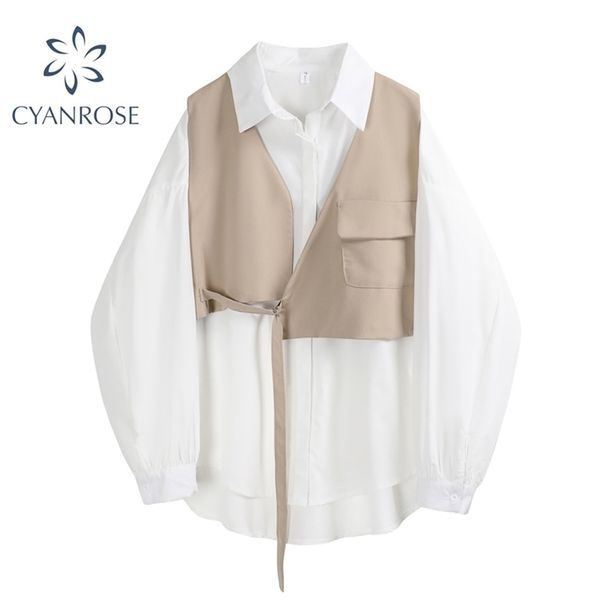 woman blouses spring autumn fashion vintage design korean turn down collar cardigan long sleeve loose women shirts 210515, White
woman blouses spring autumn fashion vintage design korean turn down collar cardigan long sleeve loose women shirts 210515, White