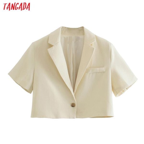 women's suits & blazers tangada women 2021 fashion beige cotton linen blazer coat vintage short sleeve female outerwear chic je111, White;black
women's suits & blazers tangada women 2021 fashion beige cotton linen blazer coat vintage short sleeve female outerwear chic je111, White;black