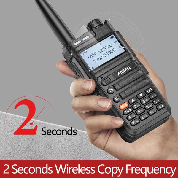 walkie talkie abbree ar-f5 wireless copy frequency 10w powerful transreceiver large lcd display scanner two way radio
walkie talkie abbree ar-f5 wireless copy frequency 10w powerful transreceiver large lcd display scanner two way radio