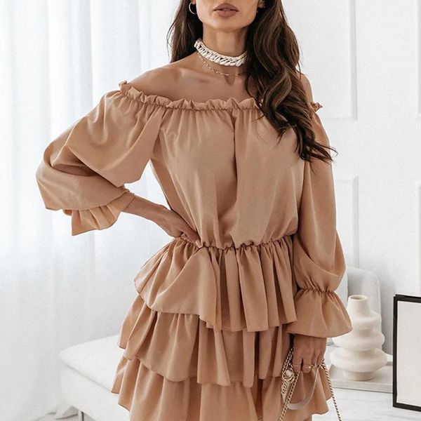 casual dresses women autumn slash neck red mini dress off shoulder long flare sleeve double ruffle solid elegant party khaki robe, Black;gray
casual dresses women autumn slash neck red mini dress off shoulder long flare sleeve double ruffle solid elegant party khaki robe, Black;gray