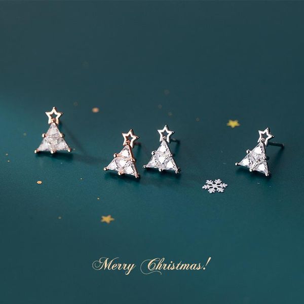 stud miestilo real 925 sterling silver delicate christmas tree star earrings for women rhinestone jewelry gift rose gold plated, Golden;silver
stud miestilo real 925 sterling silver delicate christmas tree star earrings for women rhinestone jewelry gift rose gold plated, Golden;silver