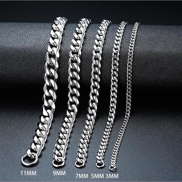 chains trendy men's stainless steel necklace 3/5/7/9mm2021 wide women's chain fashion jewelry spot wholesale, Silver
chains trendy men's stainless steel necklace 3/5/7/9mm2021 wide women's chain fashion jewelry spot wholesale, Silver