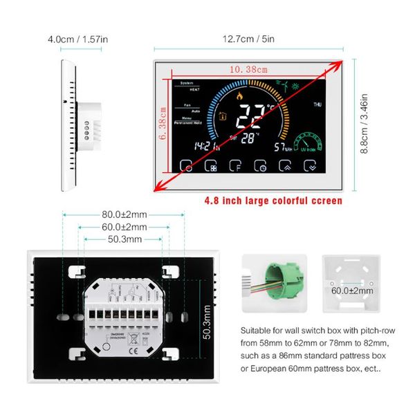 smart home control 95-240vac tuya air conditioning temperature controller,2p 4p fan coil thermostat for heating and cooling ,with voice
smart home control 95-240vac tuya air conditioning temperature controller,2p 4p fan coil thermostat for heating and cooling ,with voice