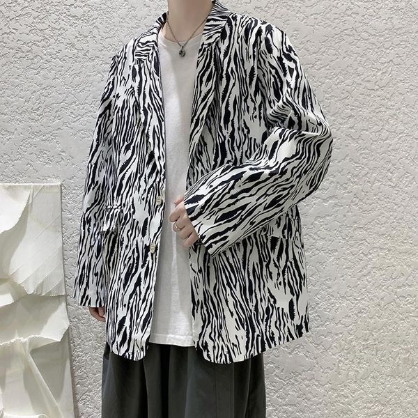 men's suits & blazers wear autumn vintage zebra stripe casual oversize suit for male loose coat korean style fashion trend handsome, White;black
men's suits & blazers wear autumn vintage zebra stripe casual oversize suit for male loose coat korean style fashion trend handsome, White;black