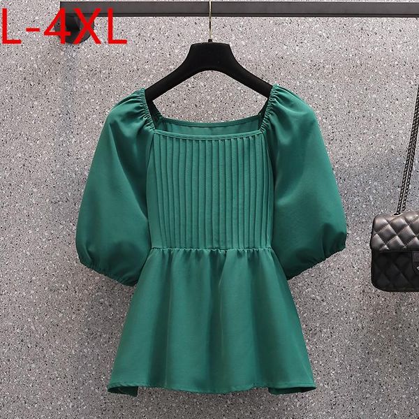 plus size t-shirt ladies summer blouse for women 2021 french style green square collar puff sleeve folds loose l xl 2xl 3xl 4xl, Black
plus size t-shirt ladies summer blouse for women 2021 french style green square collar puff sleeve folds loose l xl 2xl 3xl 4xl, Black