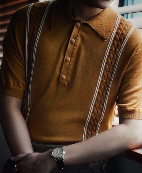 men's polos american resto gentleman short sleeve shirt summer men thin sweater jacquard t-shirt business leisure male clothes, White;black
men's polos american resto gentleman short sleeve shirt summer men thin sweater jacquard t-shirt business leisure male clothes, White;black