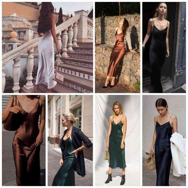 getspring women dress temperament satin summer deep v neck sleeveless spaghetti strap es loose casual long es 210601, Black;gray
getspring women dress temperament satin summer deep v neck sleeveless spaghetti strap es loose casual long es 210601, Black;gray