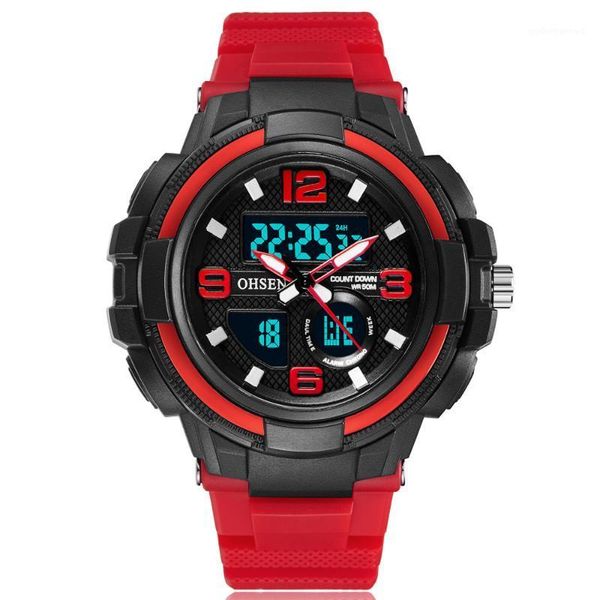 wristwatches ohsen 5bar chronograph digital watch led men military watches outdoor sport analog wristwatch alarm clock red black reloj hombr, Slivery;brown
wristwatches ohsen 5bar chronograph digital watch led men military watches outdoor sport analog wristwatch alarm clock red black reloj hombr, Slivery;brown