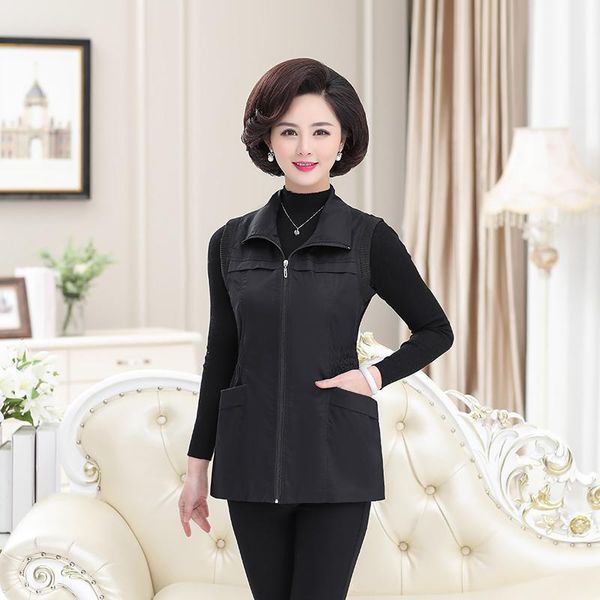 women's vests autumn office ladies vest sleeveless turn down neck zipper jacket solid color cardigan casual women black waistcoat, Black;white
women's vests autumn office ladies vest sleeveless turn down neck zipper jacket solid color cardigan casual women black waistcoat, Black;white