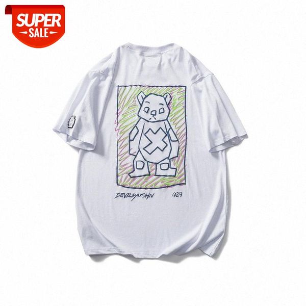 mansclot graffiti bear print short-sleeved t-shirt male half-sleeved couple #5z49, White;black
mansclot graffiti bear print short-sleeved t-shirt male half-sleeved couple #5z49, White;black