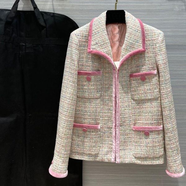 women's jackets vintage soft tweed jacket for women turn-down collar long sleeve pockets coat lady 2021, Black;brown
women's jackets vintage soft tweed jacket for women turn-down collar long sleeve pockets coat lady 2021, Black;brown