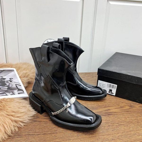 genuine women's leather boots, shoeless low heel, punk style, autumn and winter boots, Black
genuine women's leather boots, shoeless low heel, punk style, autumn and winter boots, Black
