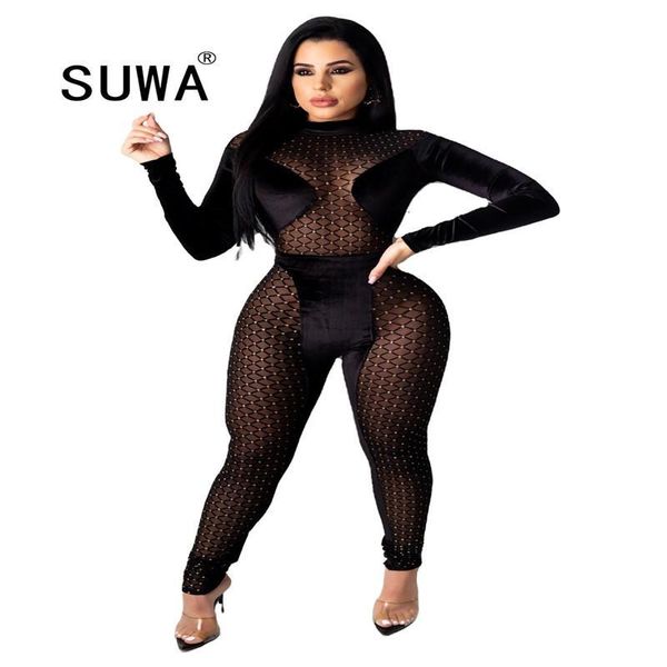 women's jumpsuits & rompers black mesh veet patchwork women jumpsuit long sleeve see through bodycon bodysuit streetwear eve, Black;white
women's jumpsuits & rompers black mesh veet patchwork women jumpsuit long sleeve see through bodycon bodysuit streetwear eve, Black;white