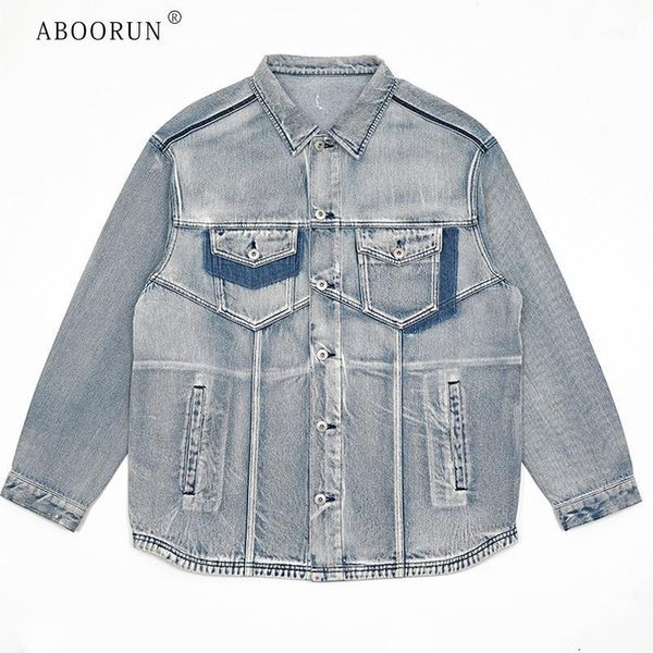 men's jackets aboorun vintage patchwork denim front pocket washed jean coat for male, Black;brown
men's jackets aboorun vintage patchwork denim front pocket washed jean coat for male, Black;brown