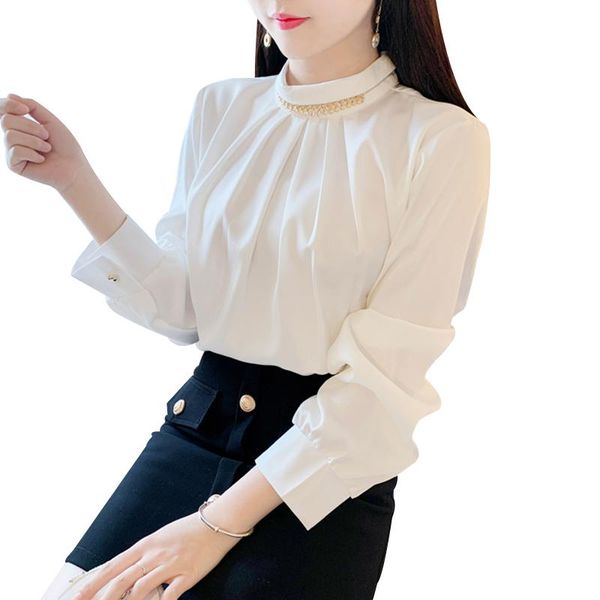 women's blouses & shirts ol style ladies temperament beaded solid white shirt korean fashion stand collar long sleeve workwear blouse p
women's blouses & shirts ol style ladies temperament beaded solid white shirt korean fashion stand collar long sleeve workwear blouse p