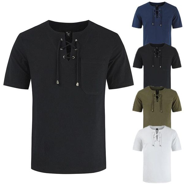 men's casual shirts summer street short sleeve t-shirt cotton lace fashion, White;black
men's casual shirts summer street short sleeve t-shirt cotton lace fashion, White;black