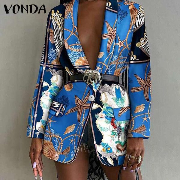 women's suits & blazers vonda 2021 autumn women formal suit blazar coats casual lapel office vintage printed loose outerwear veste over, White;black
women's suits & blazers vonda 2021 autumn women formal suit blazar coats casual lapel office vintage printed loose outerwear veste over, White;black