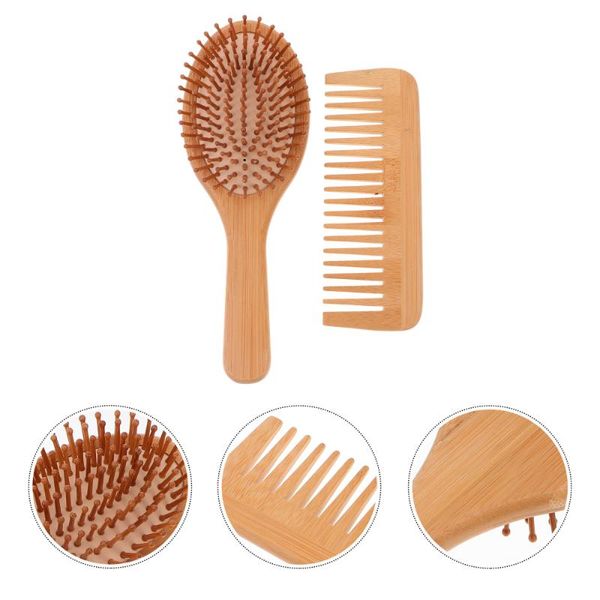 hair brushes 2pcs natural bamboo detangling wide tooth brush paddle for kids adults, Silver 
hair brushes 2pcs natural bamboo detangling wide tooth brush paddle for kids adults, Silver