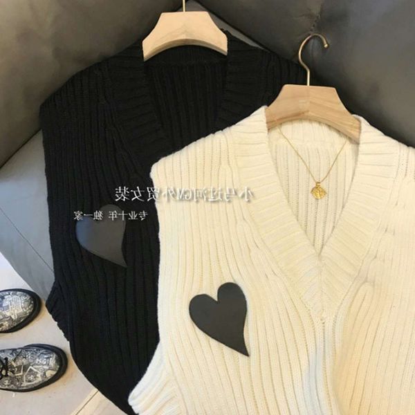 autumn winter college soft waxy pro love thick needle waistcoat vest for women, White
autumn winter college soft waxy pro love thick needle waistcoat vest for women, White
