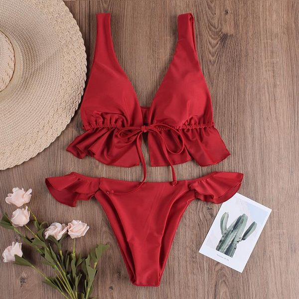 bikini women waist bathing wear female retro ruffle lengerie front bandage underwear set intimate women's swimwear, White;black
bikini women waist bathing wear female retro ruffle lengerie front bandage underwear set intimate women's swimwear, White;black