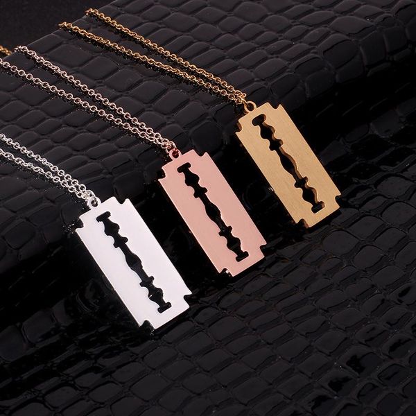 hiphop punk stainless steel razor blades pendant necklaces men jewelry shaver shape rock blade women collares, Silver
hiphop punk stainless steel razor blades pendant necklaces men jewelry shaver shape rock blade women collares, Silver