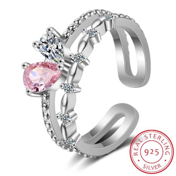 fashion 925 sterling silver rings double layer zirconia love anillos resizable bague engagement jewelry for woman cluster, Golden;silver
fashion 925 sterling silver rings double layer zirconia love anillos resizable bague engagement jewelry for woman cluster, Golden;silver