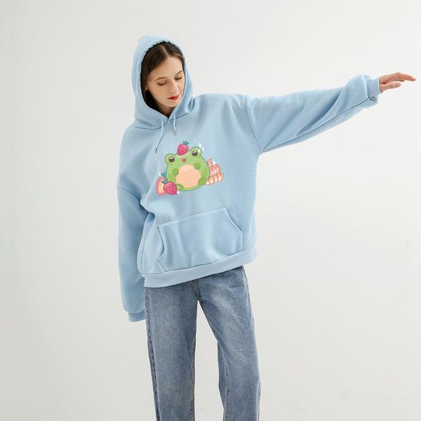 women's hoodies & sweatshirts kawaii cartoon frog print hoodie harajuku aesthetic fruit sweatshirt vintage friend hip hop pullover trac, Black
women's hoodies & sweatshirts kawaii cartoon frog print hoodie harajuku aesthetic fruit sweatshirt vintage friend hip hop pullover trac, Black