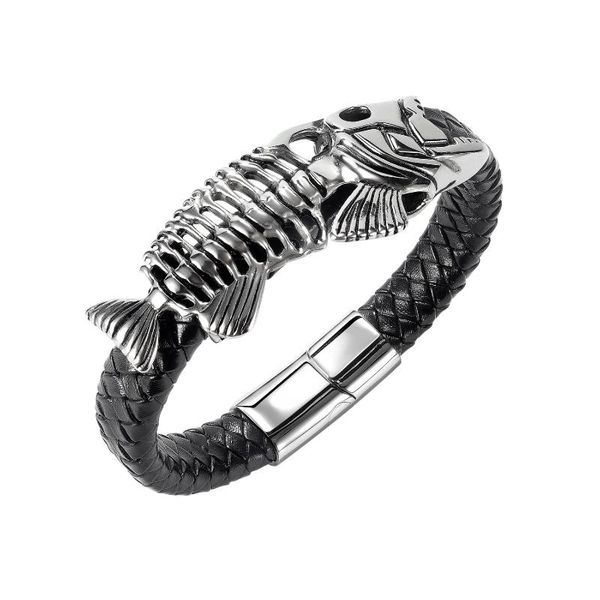 tennis accessories niche design hip hop fish stainless steel classic men's leather bracelet, Golden;silver
tennis accessories niche design hip hop fish stainless steel classic men's leather bracelet, Golden;silver