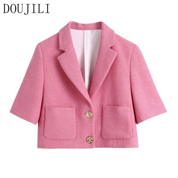 women's suits & blazers doujili women pink coat vintage v collar short sleeve two row button 2021 fashion female blazer, White;black
women's suits & blazers doujili women pink coat vintage v collar short sleeve two row button 2021 fashion female blazer, White;black