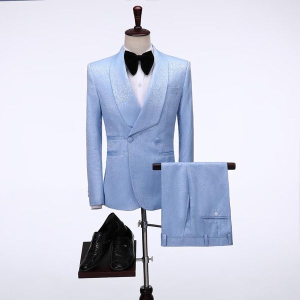 men's suits & blazers 2021 brand men sky blue jacquard double breasted wedding groom suit with pants tuxedo for prom man, White;black
men's suits & blazers 2021 brand men sky blue jacquard double breasted wedding groom suit with pants tuxedo for prom man, White;black