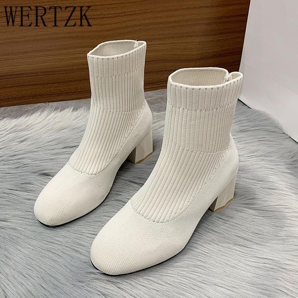 boots spring autumn sock female square toe knit fabric med heel pumps shoes 5.5 cm slip on short ankle zapatos de mujer, Black
boots spring autumn sock female square toe knit fabric med heel pumps shoes 5.5 cm slip on short ankle zapatos de mujer, Black