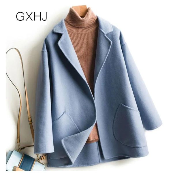 women's wool & blends coat winter 2021 autumn fashion elegant blue color lady cashmere woolen cotton coats and jackets lhj314, Black
women's wool & blends coat winter 2021 autumn fashion elegant blue color lady cashmere woolen cotton coats and jackets lhj314, Black
