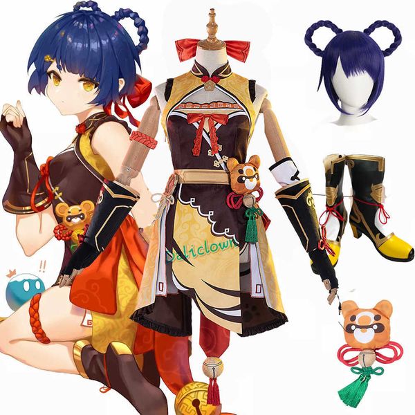 game genshin impact xiangling cosplay costume shoes wig anime women dress halloween party outfit uniform xiang ling costume y0903, Black;red
game genshin impact xiangling cosplay costume shoes wig anime women dress halloween party outfit uniform xiang ling costume y0903, Black;red
