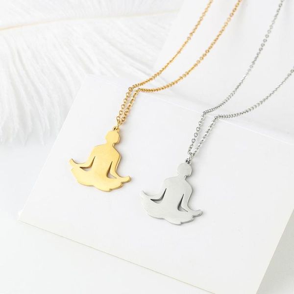 pendant necklaces fashion stainless steel yoga pose classic necklace for women, Silver
pendant necklaces fashion stainless steel yoga pose classic necklace for women, Silver