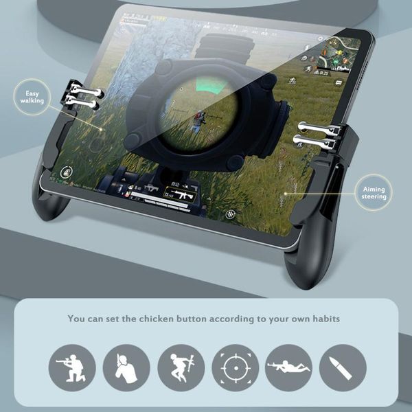 game controllers & joysticks six finger gamepad pubg ipad controller mobile trigger l1r1 fire aim button joystick for tablet fps handle
game controllers & joysticks six finger gamepad pubg ipad controller mobile trigger l1r1 fire aim button joystick for tablet fps handle