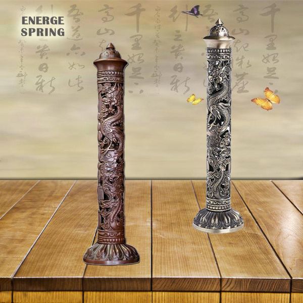 upright pillar censer antique dragon phoenix copper incense burner large hollow stick holder home decor ornaments fragrance lamps
upright pillar censer antique dragon phoenix copper incense burner large hollow stick holder home decor ornaments fragrance lamps
