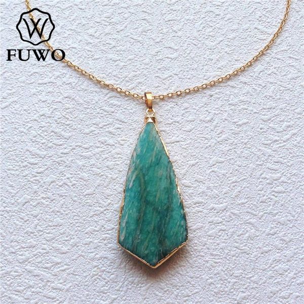 pendant necklaces fuwo fashion amazonite charm necklace with 24k gold filled brass chain anti-fading bohemia jewelry for women, Silver
pendant necklaces fuwo fashion amazonite charm necklace with 24k gold filled brass chain anti-fading bohemia jewelry for women, Silver