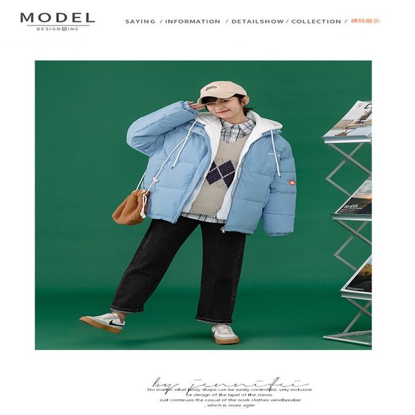 real slarge size winter padded down female korean version of loose new fashion brand fake two coupl coat ins, Black
real slarge size winter padded down female korean version of loose new fashion brand fake two coupl coat ins, Black