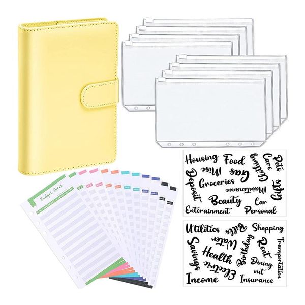 gift wrap 23 pcs a6 leather notebook binder budget set planning notepad 6-ring sleeve, pockets, cost sheets
gift wrap 23 pcs a6 leather notebook binder budget set planning notepad 6-ring sleeve, pockets, cost sheets