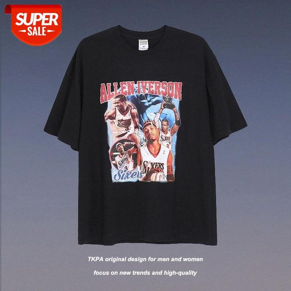 european and american retro poster iverson portrait printing short-sleeved t-shirt men women loose hip-hop vibe wind #fk5s, White;black
european and american retro poster iverson portrait printing short-sleeved t-shirt men women loose hip-hop vibe wind #fk5s, White;black