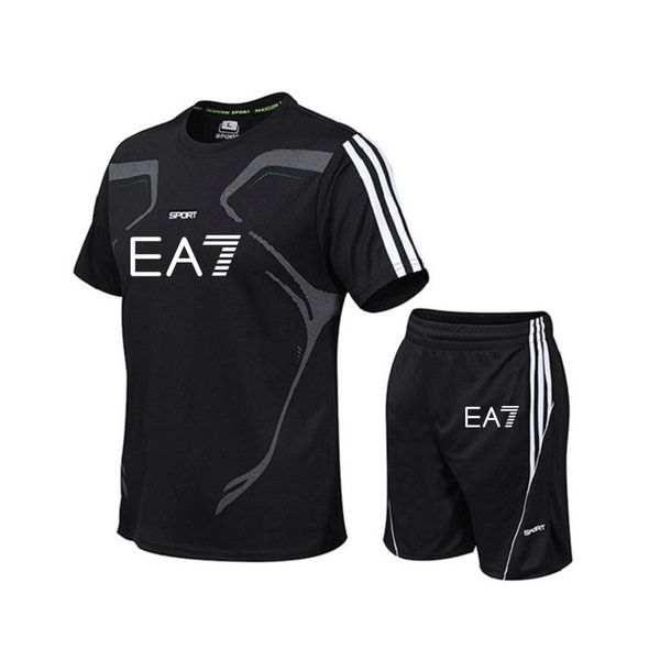 2021 summer men's short sleeve shorts set mesh o-neck sportswear brand running fitness training clothes, Black
2021 summer men's short sleeve shorts set mesh o-neck sportswear brand running fitness training clothes, Black