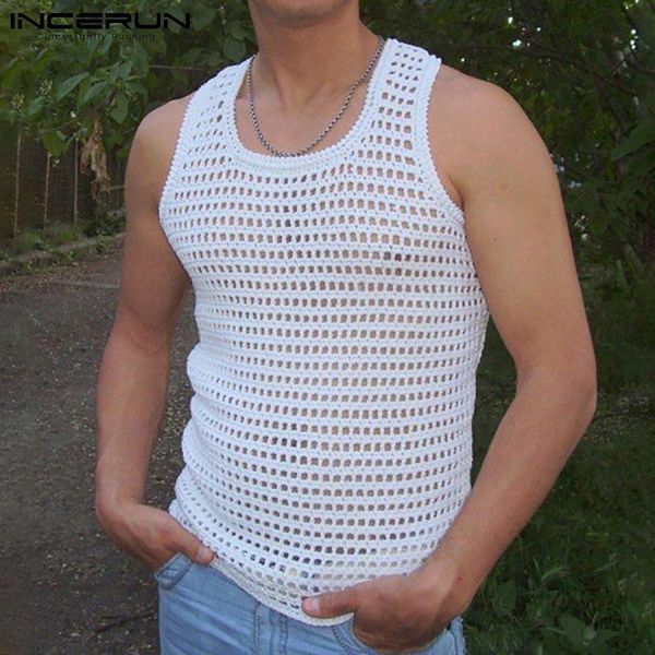 men' tank incerun stylish leisure mesh lace sleeveless vests all-match simple breathable fashion wear stretch -5xl, White;black
men' tank incerun stylish leisure mesh lace sleeveless vests all-match simple breathable fashion wear stretch -5xl, White;black