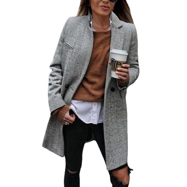 women's wool & blends solid womens woolen coat autumn winter without belt slim turn-down collar, Black
women's wool & blends solid womens woolen coat autumn winter without belt slim turn-down collar, Black