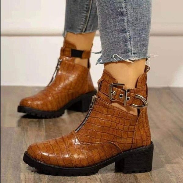 boots 2021 fashion platform ankle women spring autumn black leather thick heel ladies zip buckle round toe botas altas mujer pu
boots 2021 fashion platform ankle women spring autumn black leather thick heel ladies zip buckle round toe botas altas mujer pu