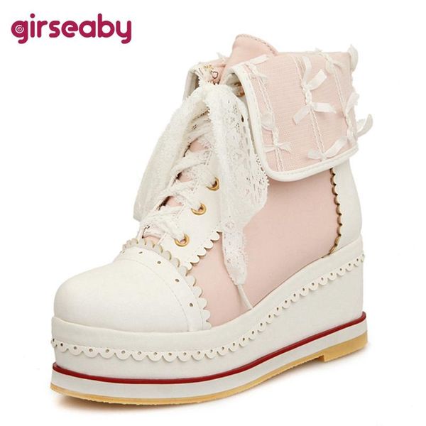 boots girseaby 2021 sweet ankle lolita appliques platforms lace up candy color cosplay thick sole shoes pink beige red a4523, Black
boots girseaby 2021 sweet ankle lolita appliques platforms lace up candy color cosplay thick sole shoes pink beige red a4523, Black